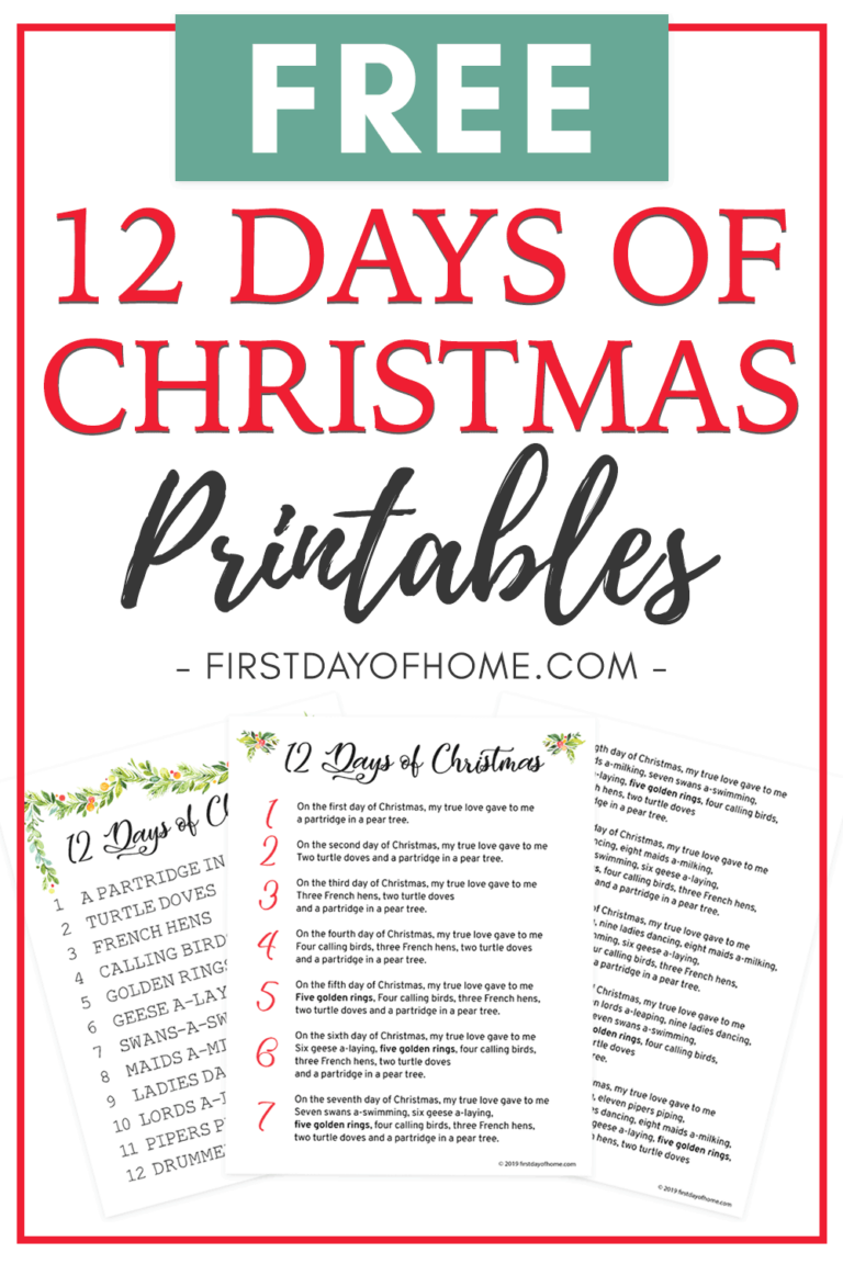 12 Days Of Christmas Lyrics Printable: A Guide To Printable Lyrics