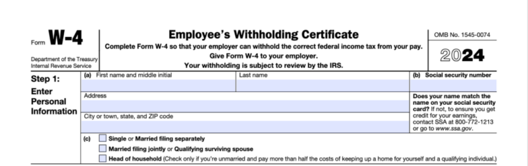 2024 W4 Printable Form: A Comprehensive Guide for Taxpayers