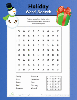 2nd Grade Christmas Word Search Printable: A Fun and Educational Holiday Activity