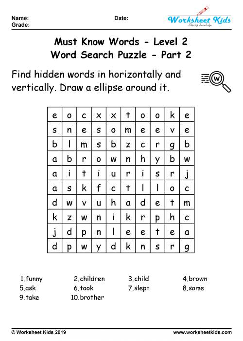 2nd Grade Free Printable Word Search: Enhance Learning and Vocabulary