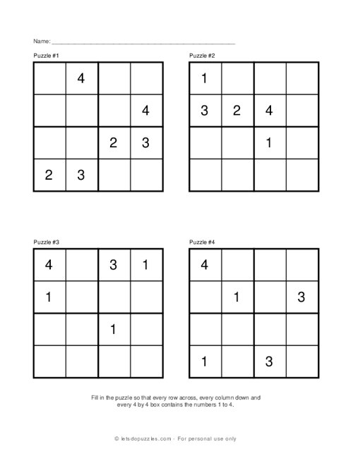 4×4 Sudoku Printable: The Ultimate Guide to Solving and Mastering the 4×4 Sudoku Puzzle