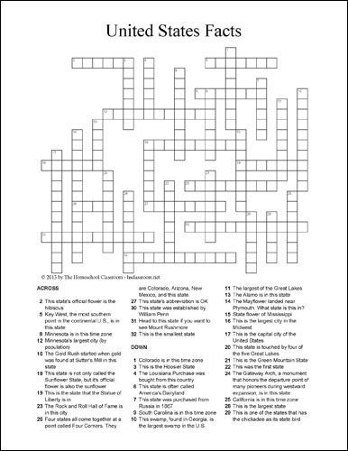 50 States Crossword Puzzle Printable: Engage in Geographical Learning