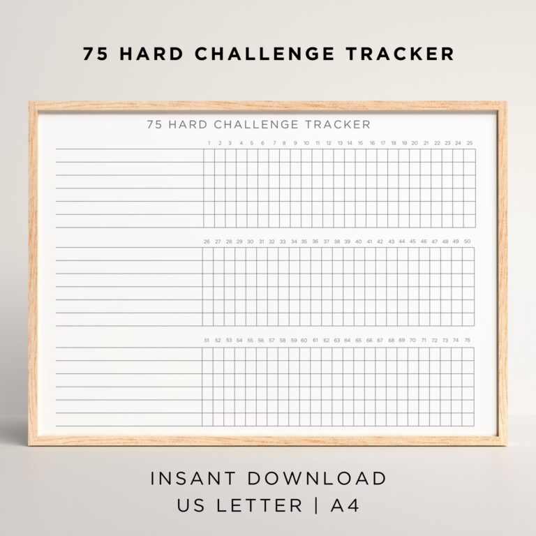 75 Hard Tracker Printable: Your Ultimate Companion for Personal Transformation