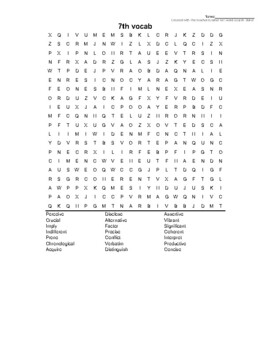 7th Grade Word Search Printables: Educational Fun for Language Learning