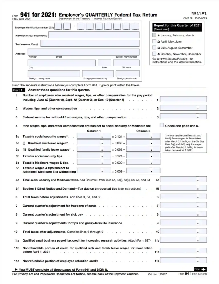 941 Printable Form: A Comprehensive Guide to Filing and Submission