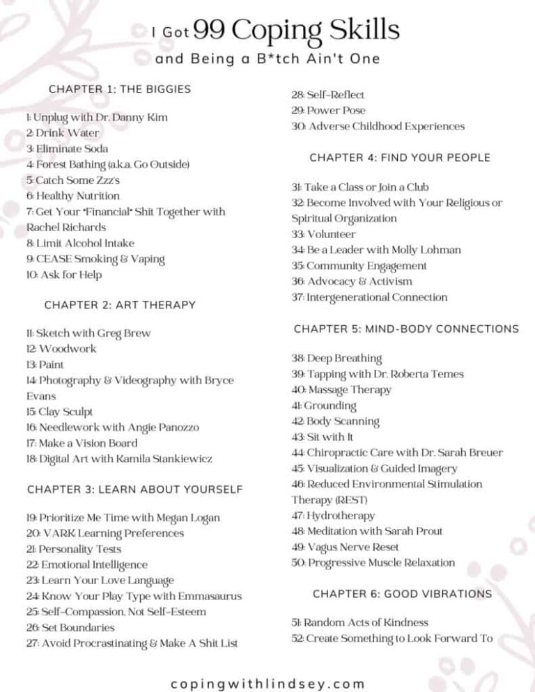 99 Coping Skills Printable: A Comprehensive Guide for Managing Stress and Emotions