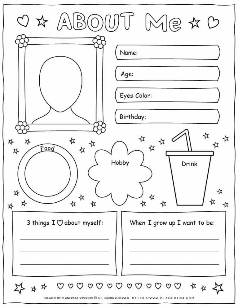 All About Me Printable Worksheet: A Journey of Self-Discovery