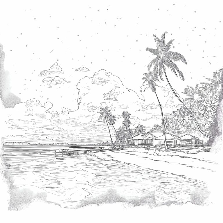 Beach Coloring Pages: Free Printable Serenity