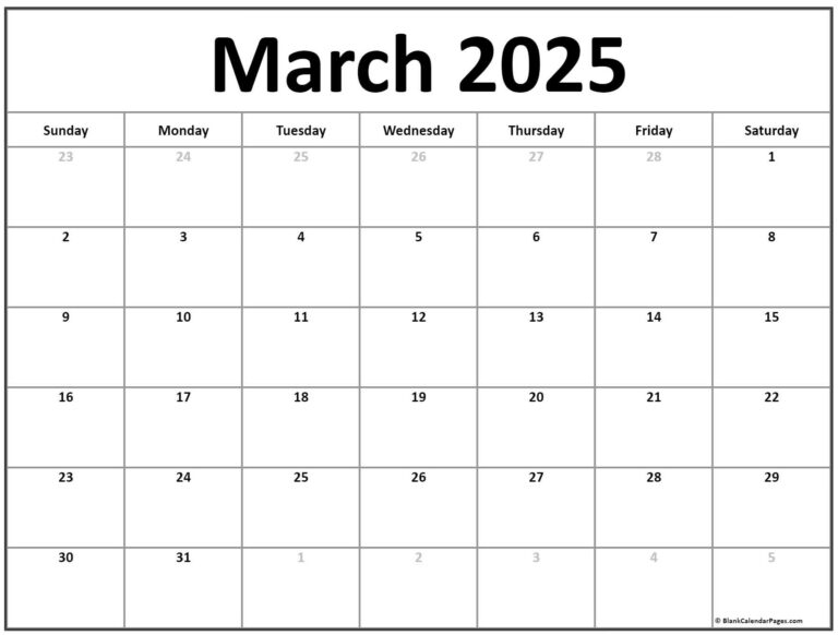 Blank March 2025 Calendar Printable: Plan Your Month with Ease