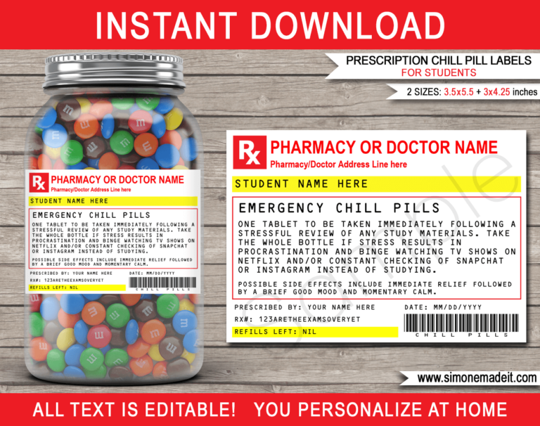 Chill Pill Jar Label Printable Free: A Guide to Creating Custom Labels for Your Chill Pills