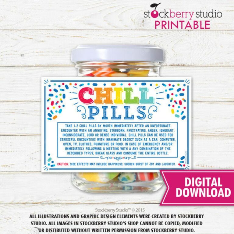 Chill Pill Printable Label: A Comprehensive Guide to Design, Content, and Customization