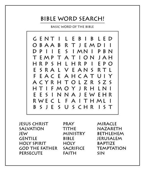 Christian Printable Word Search: An Enriching and Educational Activity