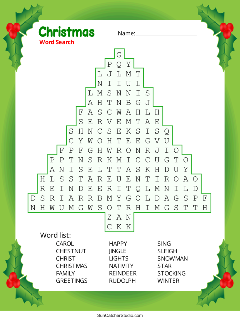 Christmas Printable Word Search Puzzles For Adults: Festive Fun and Cognitive Boost