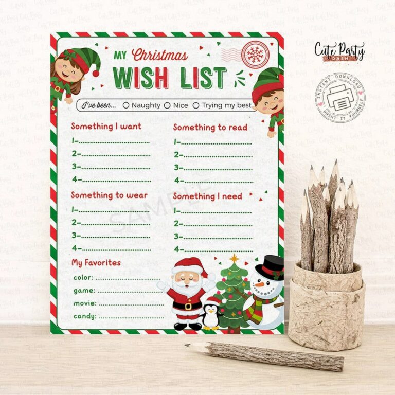 Christmas Wish List Template Printable: A Comprehensive Guide