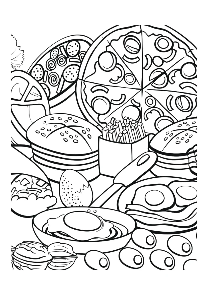 Coloring Pages Printable Food: A Delectable Treat for Imagination and Well-being