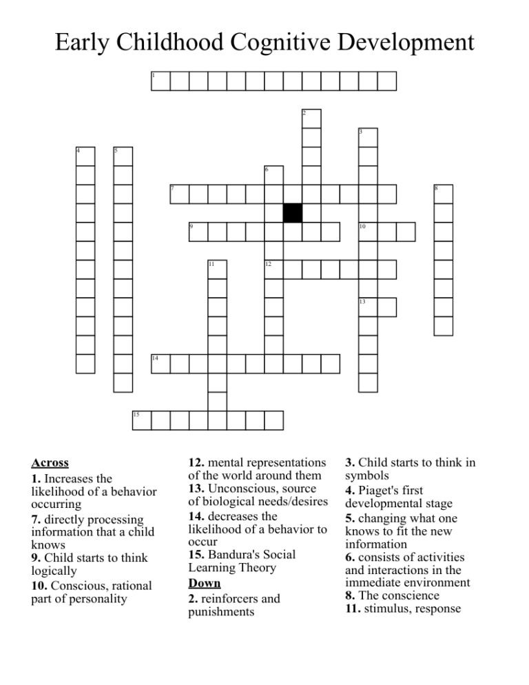 Crossword Puzzles for Kindergarten: A Printable Resource for Cognitive Development