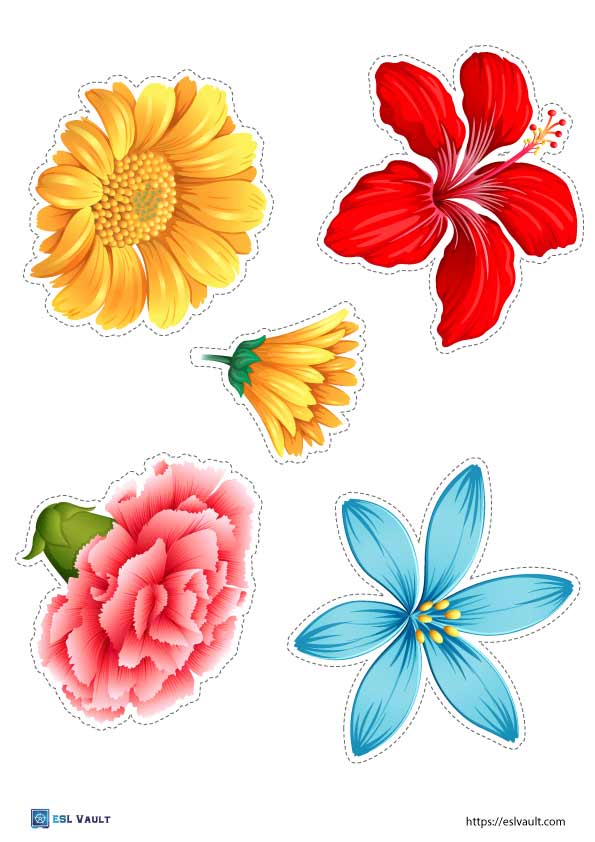 Cut Out Printable Colored Flowers: A Creative and Versatile Resource