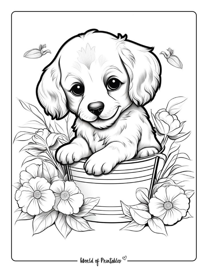 Discover the World of Printable Coloring Pictures of Puppies