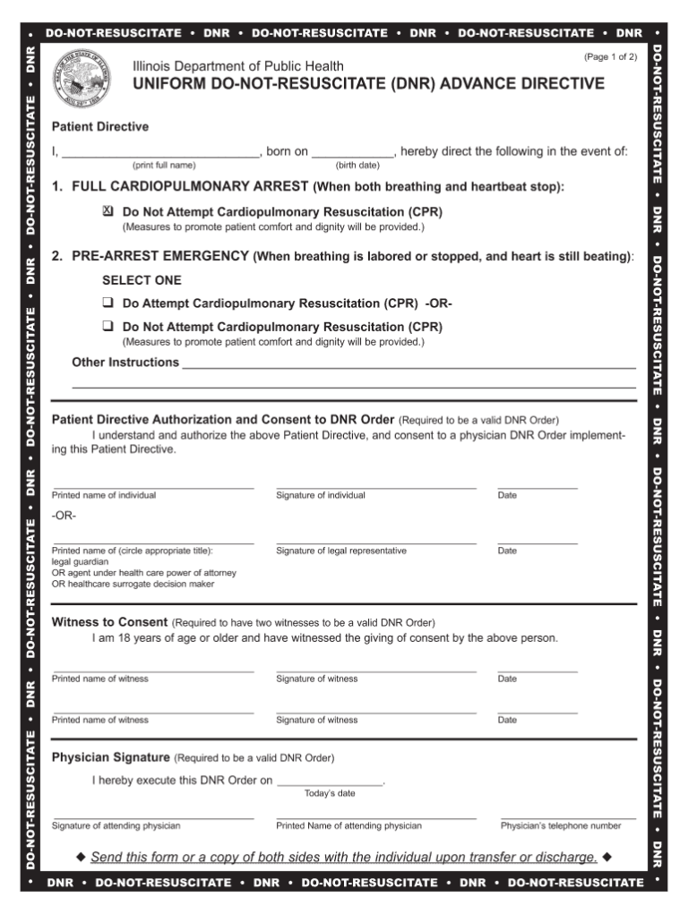 DNR Printable Form: A Comprehensive Guide for Understanding and Completing