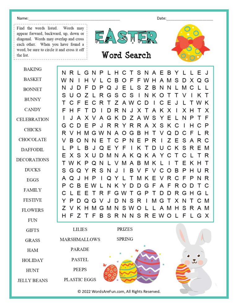 Easter Word Search Free Printable: Festive Fun for All Ages