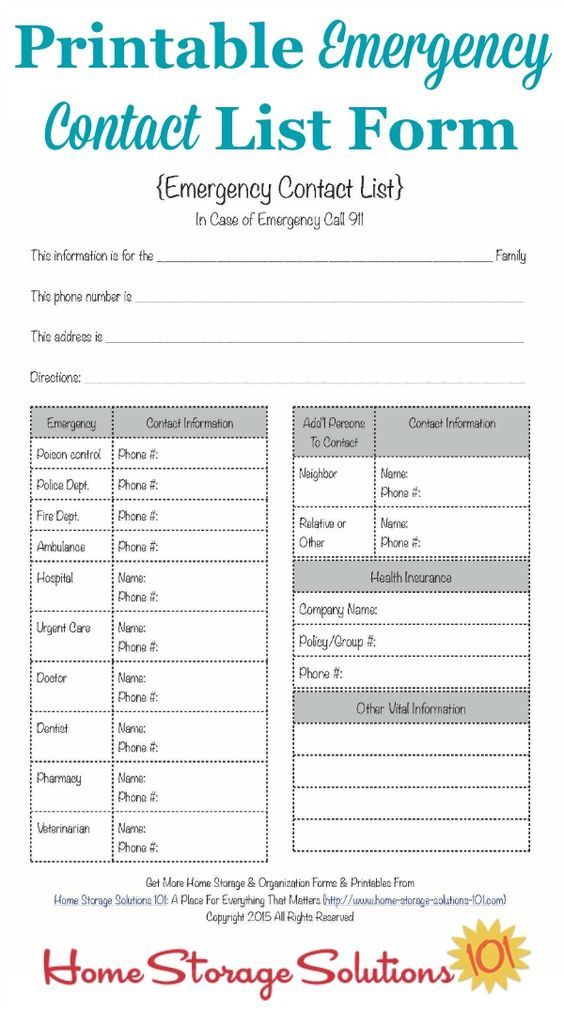 Emergency Contact Printable Form: A Guide to Preparation and Management