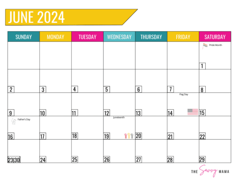 Free Printable June Calendars: Your Guide to Staying Organized and Efficient