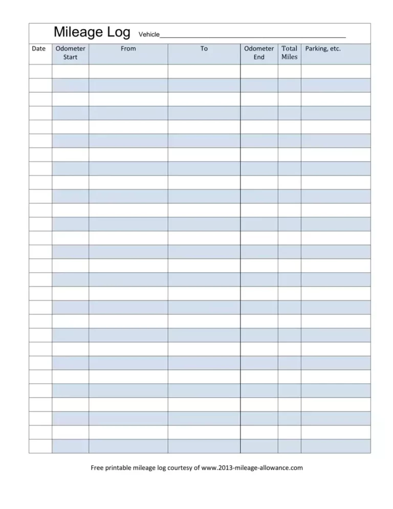 Free Printable Mileage Log: The Ultimate Guide to Accurate Mileage Tracking