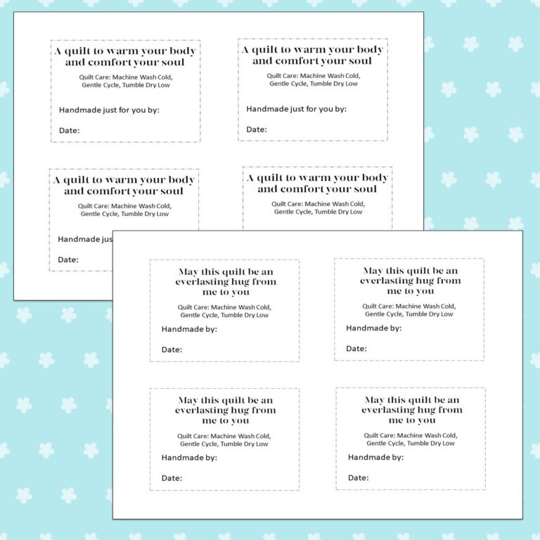 Free Printable Quilt Label Templates: A Guide to Personalizing Your Quilts
