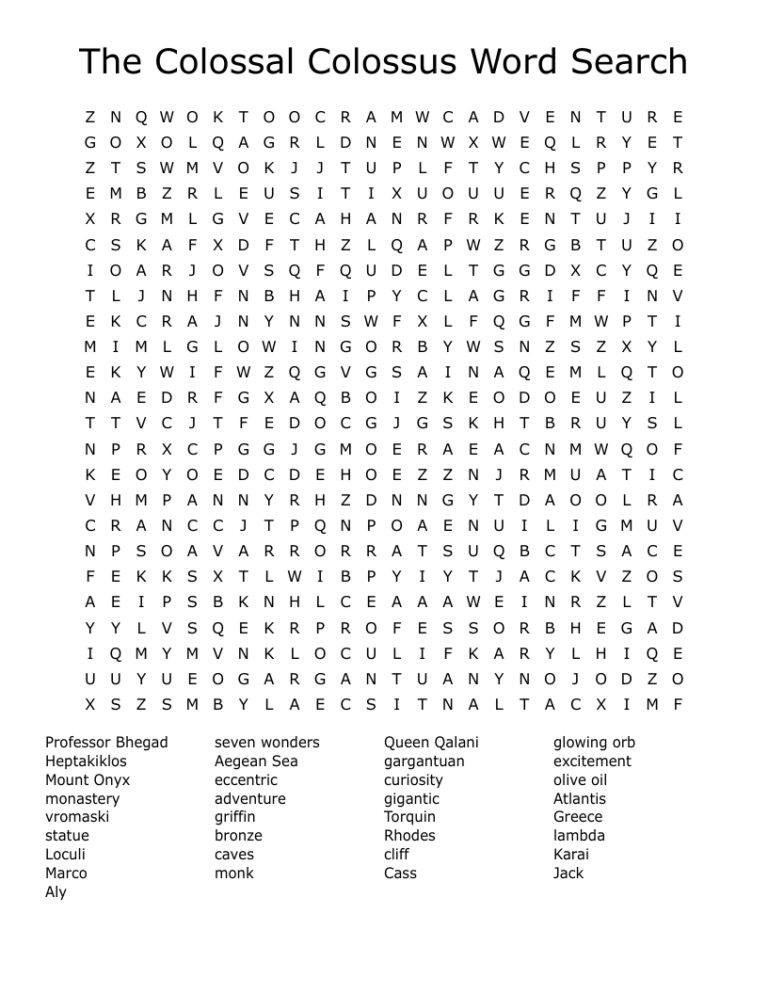 Giant Printable Word Search: Embark on a Colossal Quest for Hidden Words
