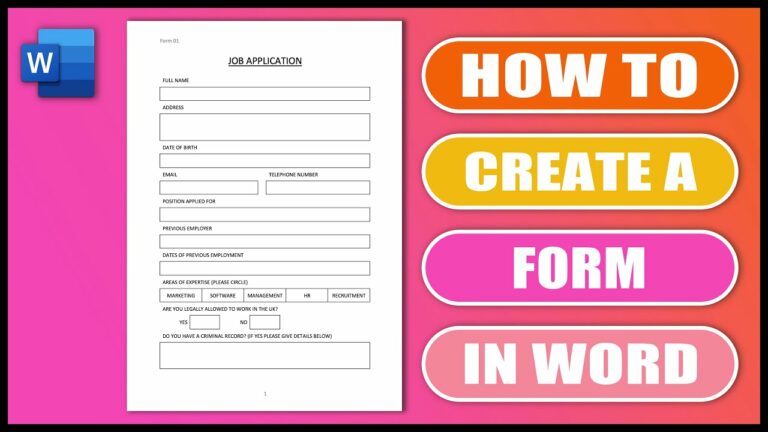 How To Create A Printable Form In Word: A Comprehensive Guide
