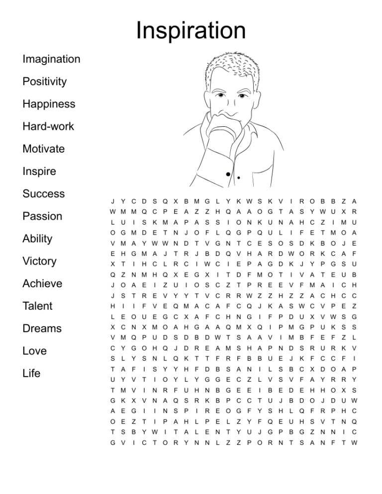 Inspirational Word Search Printable: Find Motivation and Meaning Through Word Puzzles