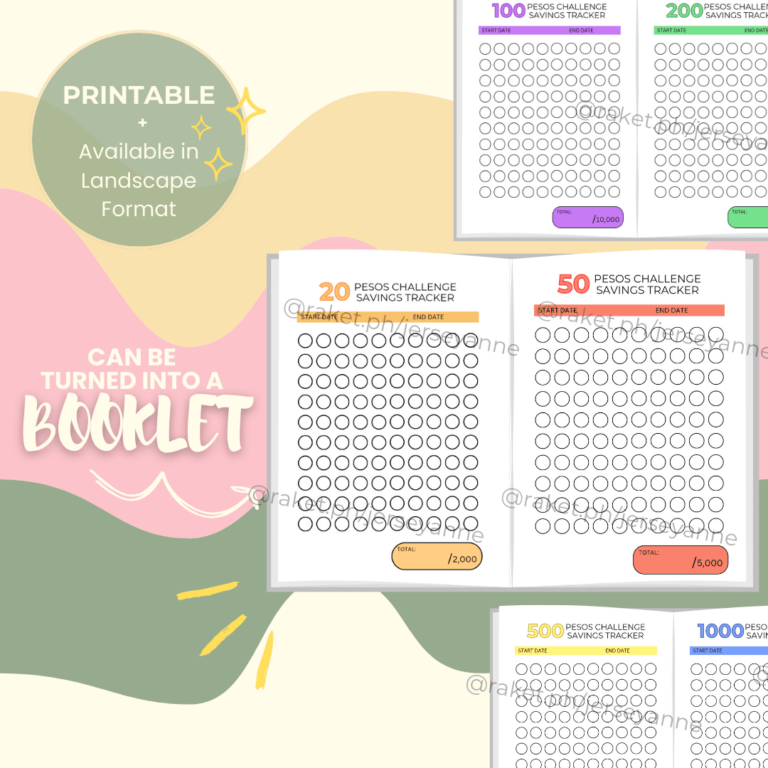 Ipon Challenge Printable: Track Your Savings Journey