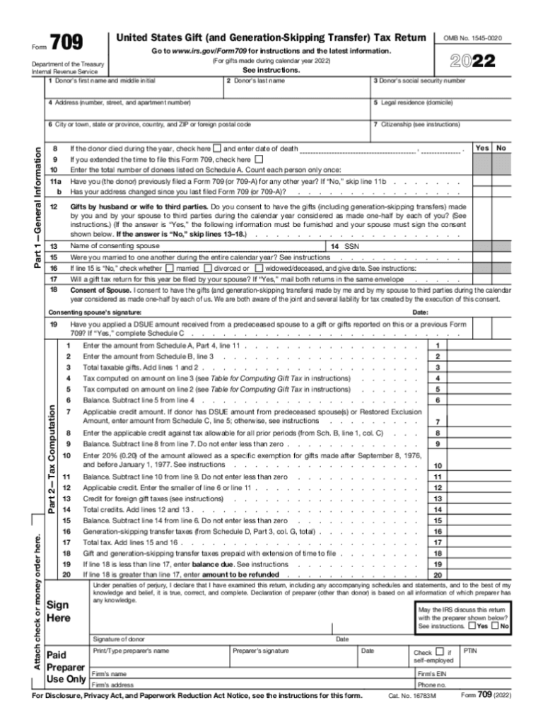 IRS Form 709 for 2023: Printable, Instructions, and FAQs