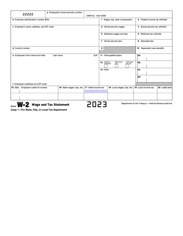 IRS W-2 Printable Form: A Comprehensive Guide for Employees