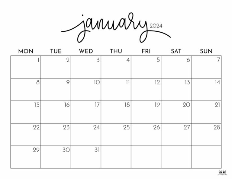 January 2024 Calendar Printable: Plan Your Month with Style