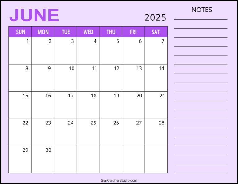 June 2025 Printable Calendar Free: Plan and Organize Your Month Effectively