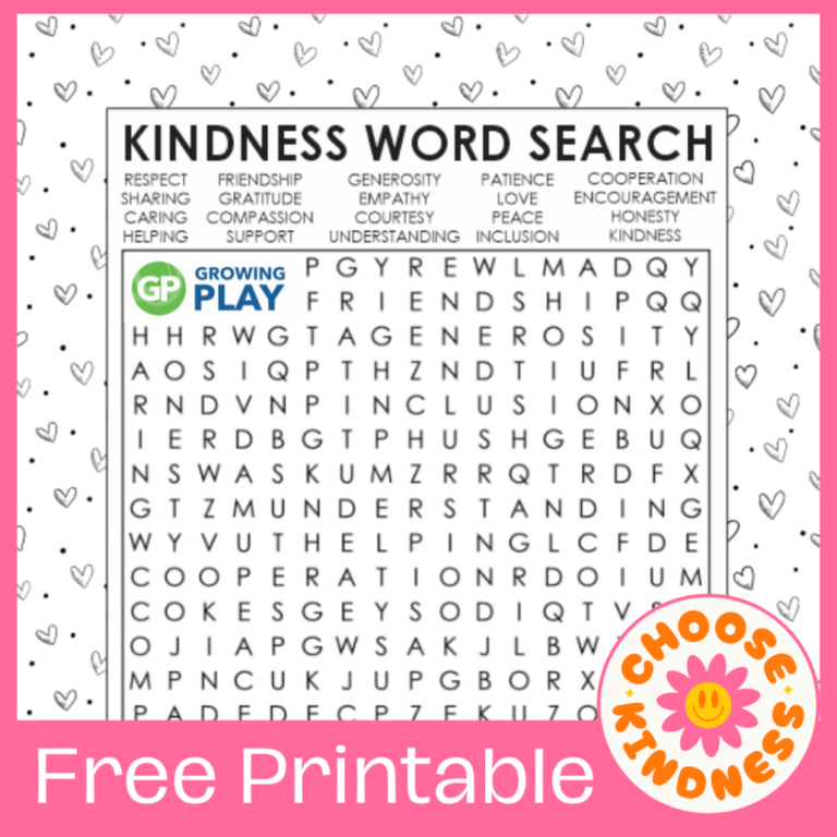 Kindness Word Search Printable: Fostering Empathy and Vocabulary