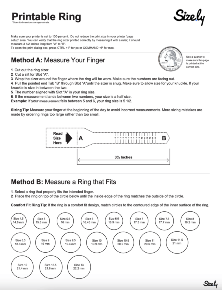 Men’s Ring Size Printable Chart: A Comprehensive Guide to Finding the Perfect Fit