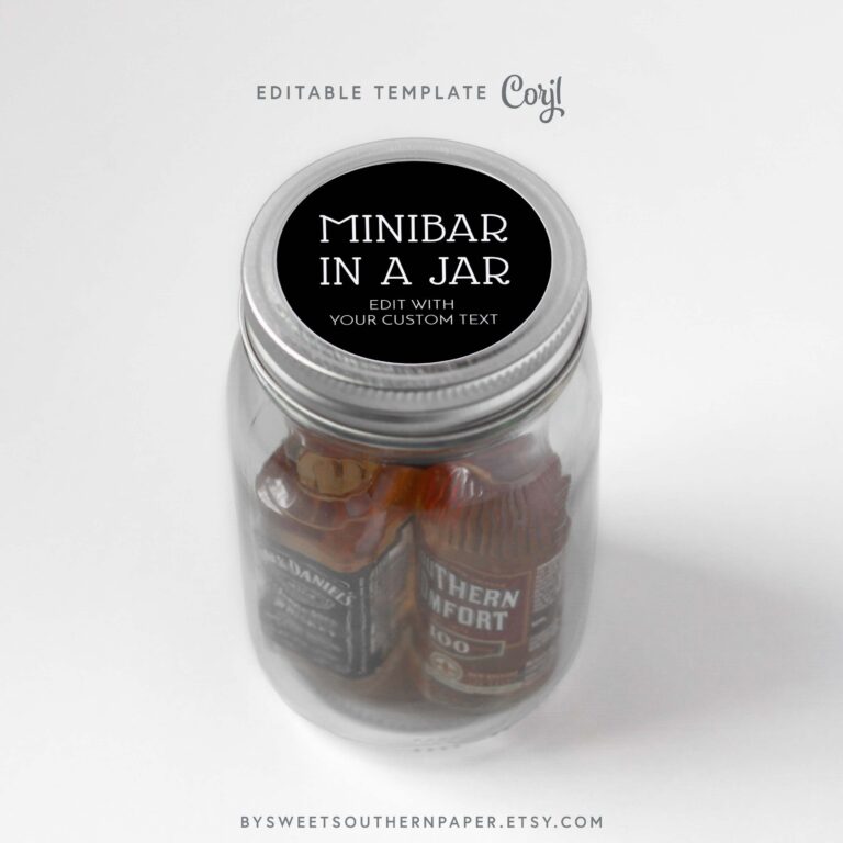 Mini Bar In A Jar Printable Label: Elevate Your Party Presentation