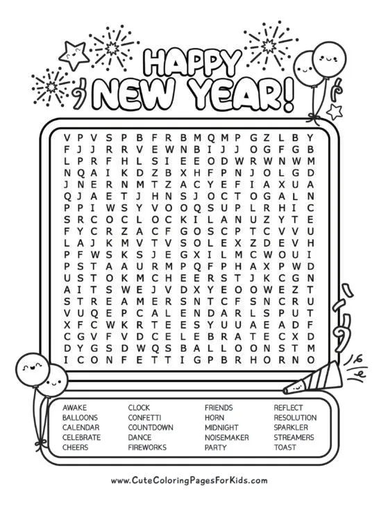 New Year Word Search Free Printable: A Fun and Educational Activity for All Ages