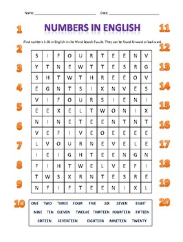 Number Word Search Printable: A Fun and Educational Activity