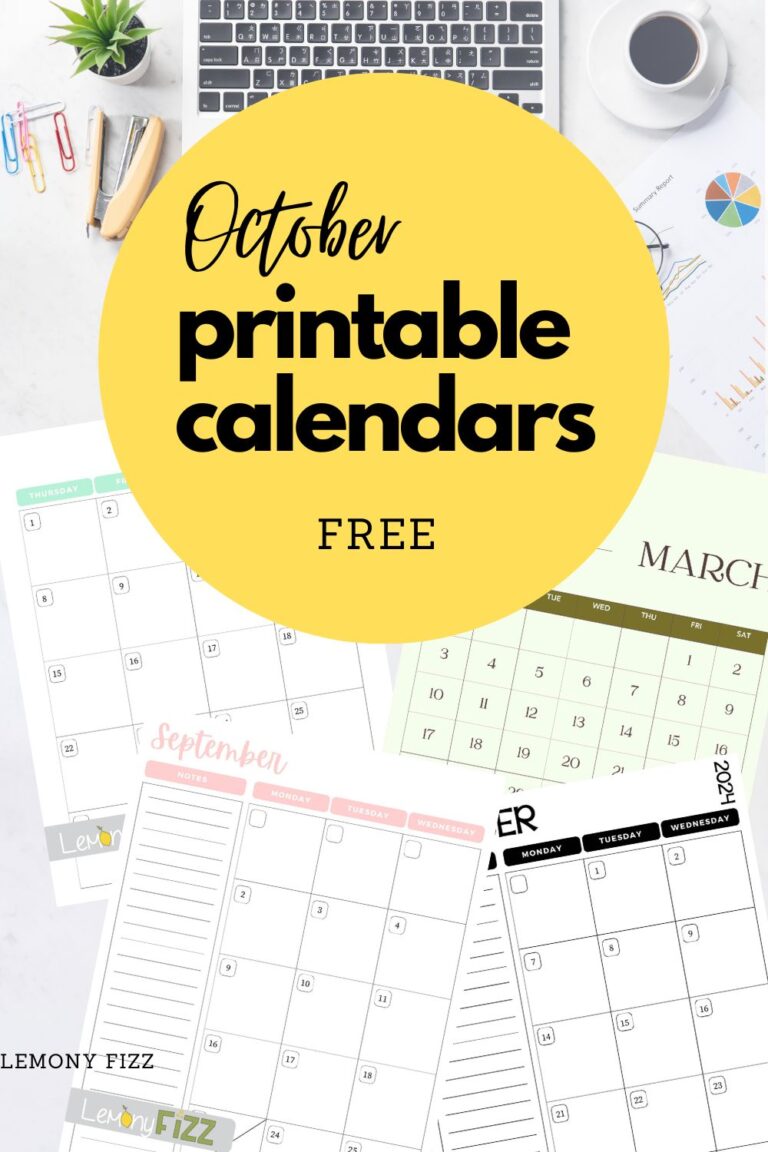 October Calendar Printable: The Ultimate Guide to Planning and Organization