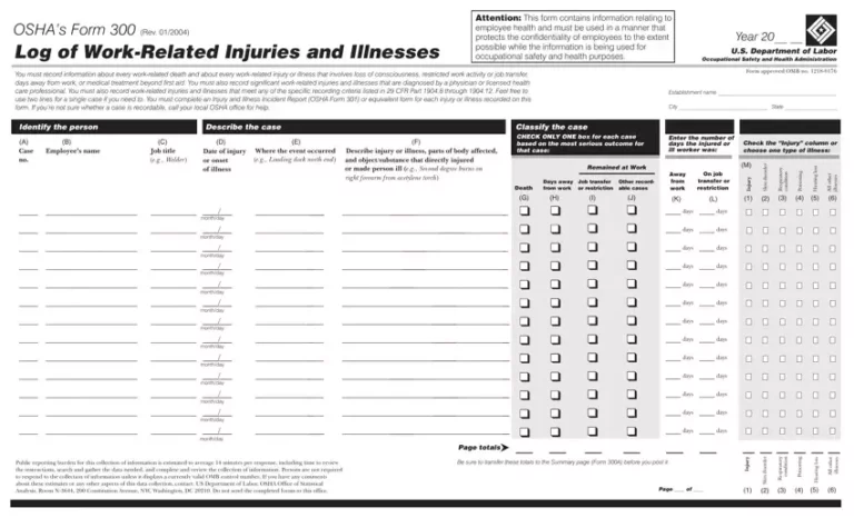 OSHA 300 Printable Form: A Comprehensive Guide for Employers