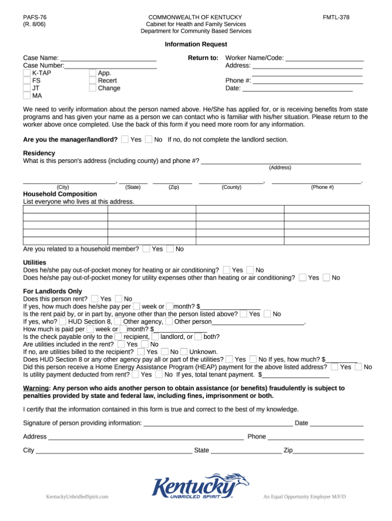 PAFS 76 Form Ky Printable: A Comprehensive Guide