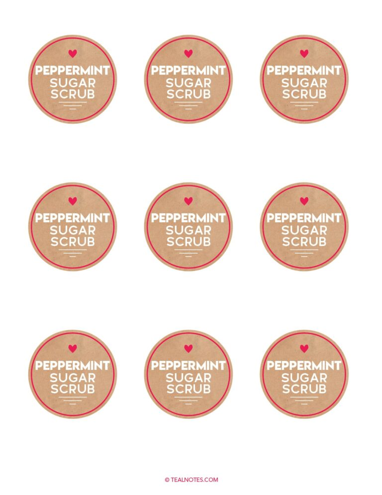 Peppermint Sugar Scrub Printable Label: Create Your Own Custom Labels