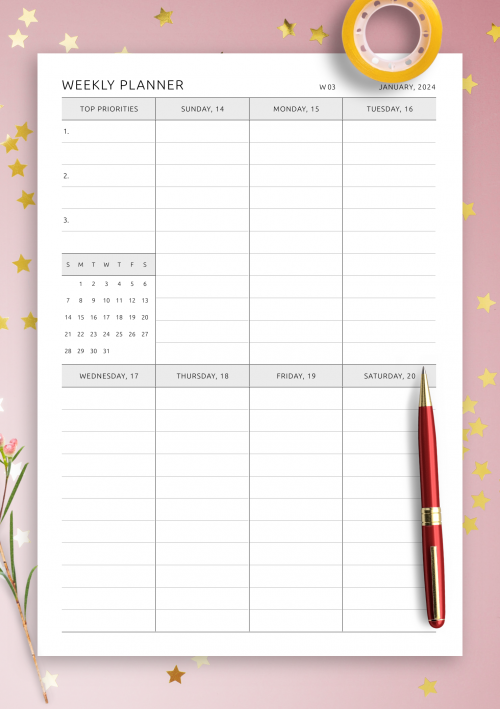 Plan Your Week to Success: Printable Planner Weekly Templates