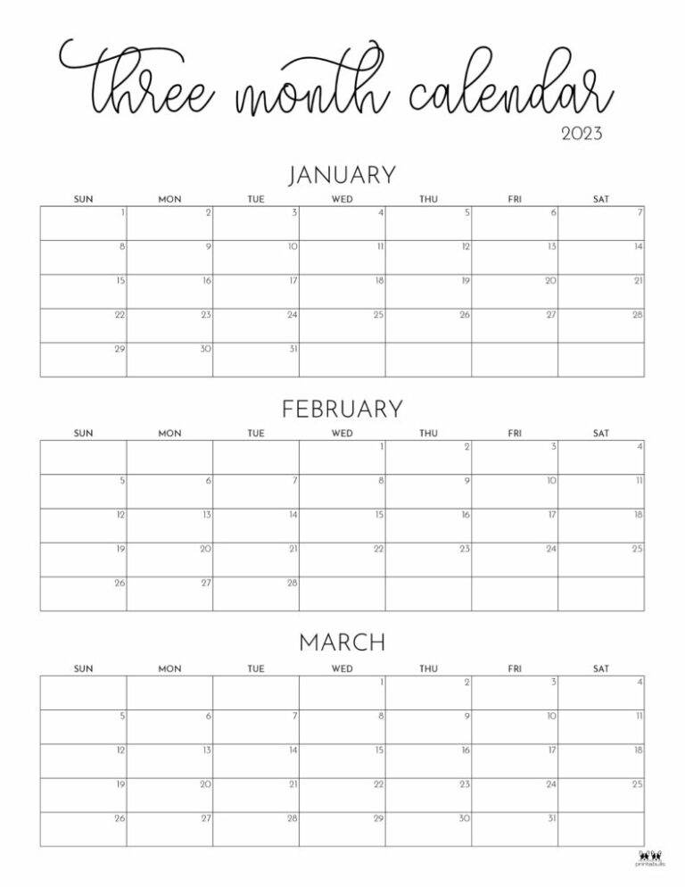 Printable 3 Month Calendar: The Ultimate Guide to Staying Organized