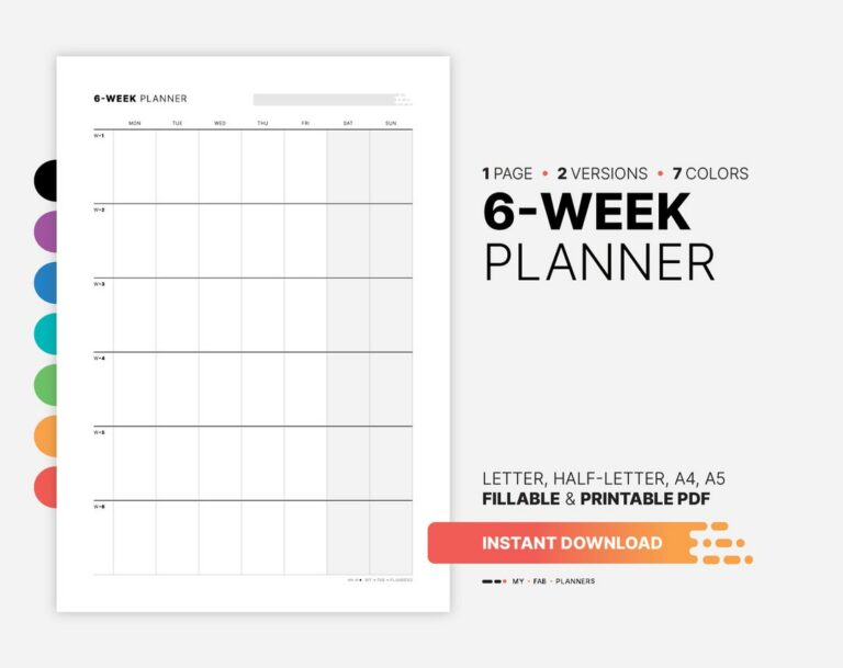 Printable 6 Week Calendar: A Comprehensive Guide to Staying Organized