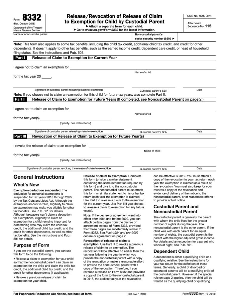 Printable 8332 Tax Form: A Comprehensive Guide to Filing and Troubleshooting