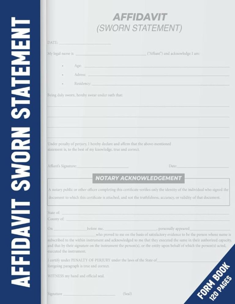 Printable Affidavit Form: A Comprehensive Guide to Legal Sworn Statements